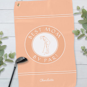 Beste Mama Door Elegante Sport Golfer Vrouw Perzik Golfhanddoek