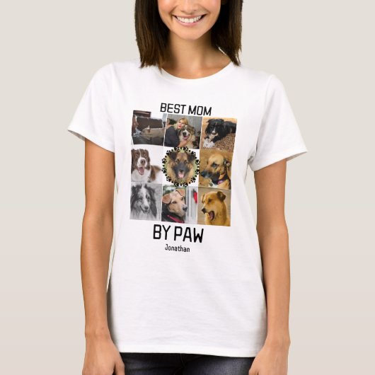 Beste mama door Paw Aangepast 9-fotocollage T-shirt (Voorkant)
