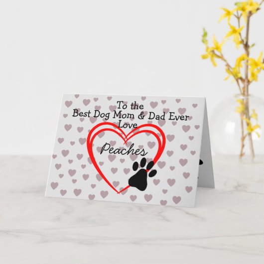 Beste mama en papa van onze hond kaart (Gele Bloem)