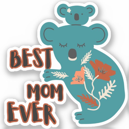 Beste mama Ever Koala Moederdag Sticker (Voorkant)
