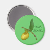 Beste Mama Gele Dame Slipper Bloem Fotomagneet Magneet (Voorkant / Achterkant)