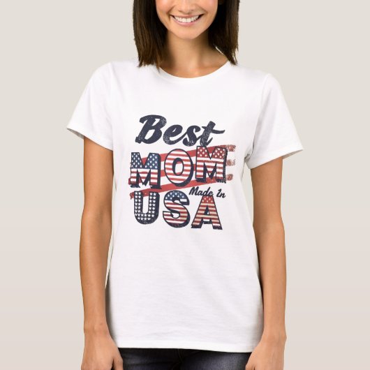 Beste mama gemaakt in de VS T-shirt (Voorkant)