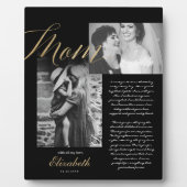 Beste mama | Gold Mam Script Weduwbericht Foto Fotoplaat (Voorkant)