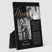 Beste mama | Gold Mam Script Weduwbericht Foto Fotoplaat (Zijkant)
