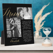 Beste mama | Gold Mam Script Weduwbericht Foto Fotoplaat (Zijkant)