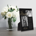 Beste mama | Gold Mam Script Weduwbericht Foto Fotoplaat<br><div class="desc">Echt speciale en gedenkwaardige moeder van de bruidskgift van de dochterfoto en het bericht zwarte plaquette. Geef je moeder een mooi gepersonaliseerd cadeau op je trouwdag dat ze voor altijd zal koesteren. Deze prachtige persoonlijke trouwdag cadeau bevat twee zwarte en witte foto's waarop twee van je eigen speciale moeder- en...</div>