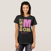 Beste mama Gold Pink Glitter Name Gepersonaliseerd T-shirt (Voorkant volledig)