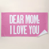 Beste mama, ik hou van je strandlaken (Voorkant)