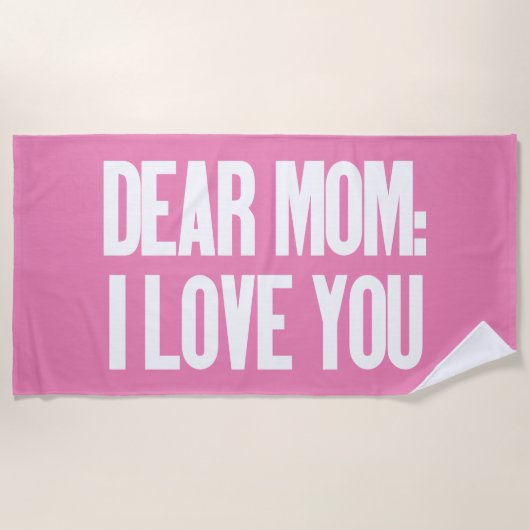 Beste mama, ik hou van je strandlaken (Voorkant)