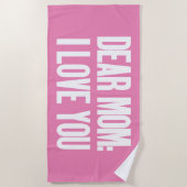 Beste mama, ik hou van je strandlaken (Voorkant)