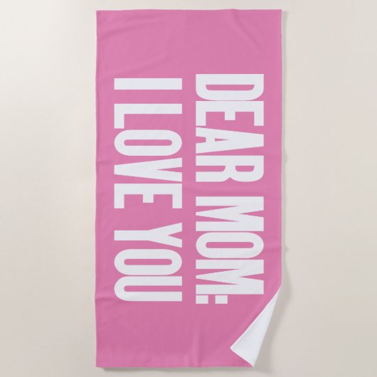 Beste mama, ik hou van je strandlaken (Voorkant)