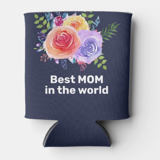 Beste mama in de Rozen van de Waterverf van de Wer Blikjeskoeler (Voorkant)