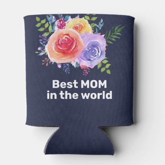 Beste mama in de Rozen van de Waterverf van de Wer Blikjeskoeler (Achterkant)