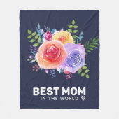 Beste mama in de Rozen van de Waterverf van de Wer Fleece Deken (Voorkant)