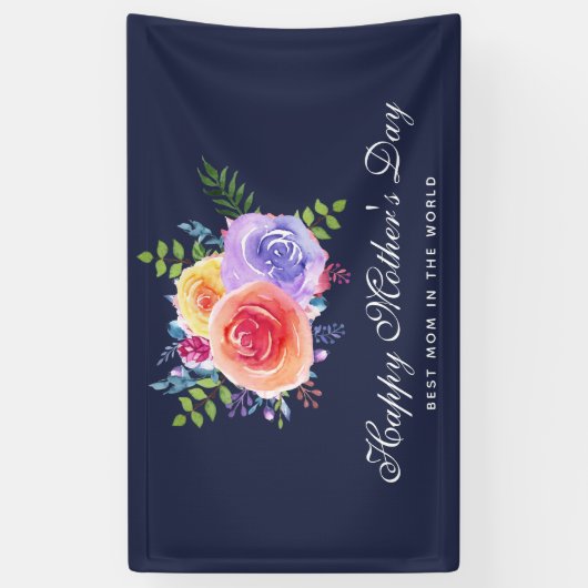 Beste mama in de Rozen van de Wereld Spandoek (Verticaal)