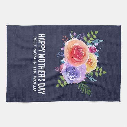 Beste mama in de Rozen van de Wereld Theedoek (Horizontaal)