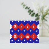 Beste mama in de vorm van Patriotic Diamond Briefkaart (Staand voorkant)