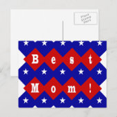 Beste mama in de vorm van Patriotic Diamond Briefkaart (Voorkant / Achterkant)