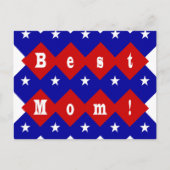 Beste mama in de vorm van Patriotic Diamond Briefkaart (Voorkant)