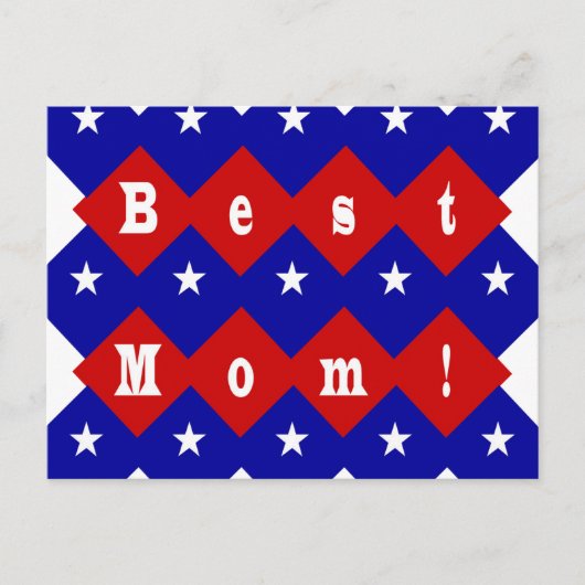 Beste mama in de vorm van Patriotic Diamond Briefkaart (Voorkant)