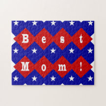 Beste mama in de vorm van Patriotic Diamond