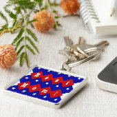 Beste mama in de vorm van Patriotic Diamond Sleutelhanger (Zijkant)