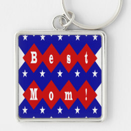 Beste mama in de vorm van Patriotic Diamond Sleutelhanger