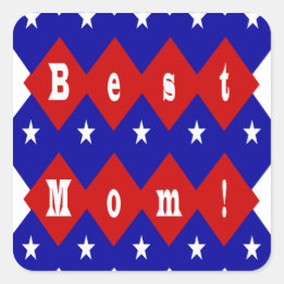 Beste mama in de vorm van Patriotic Diamond Vierkante Sticker