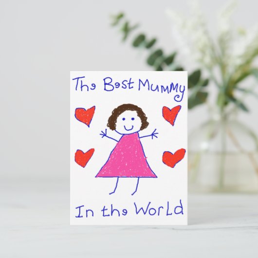 Beste mama in de wereld briefkaart (Staand voorkant)