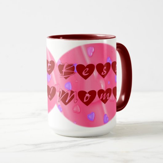 Beste mama in hart mok (Voorkant rechts)