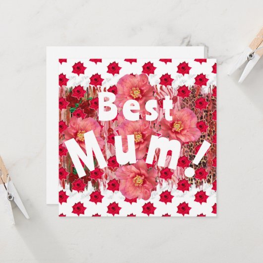 Beste mama! kaart (Voorkant / Achterkant in situ)