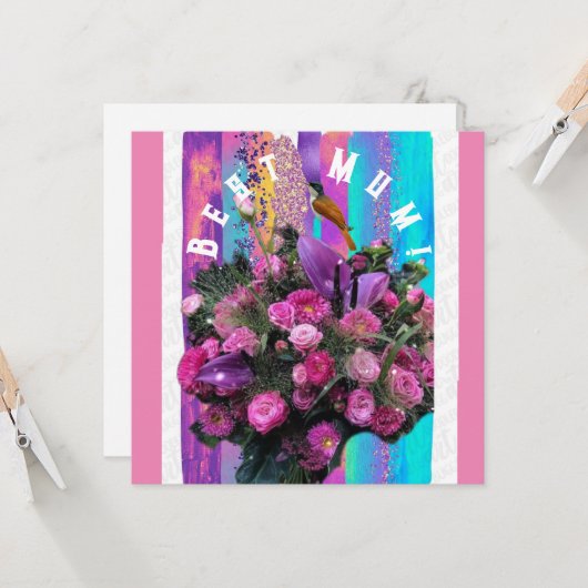 Beste mama! kaart (Voorkant / Achterkant in situ)