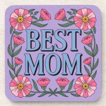 Beste mama lavendel Onderzetter set