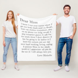 Beste mama Letter Fun Typografie Gepersonaliseerd  Fleece Deken