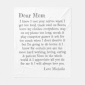 Beste mama Letter Fun Typografie Gepersonaliseerd  Fleece Deken (Voorkant)