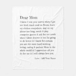 Beste mama Letter Typografie op maat Fleece Deken