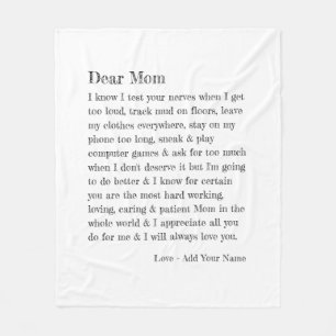 Beste mama Letter Typografie op maat Fleece Deken