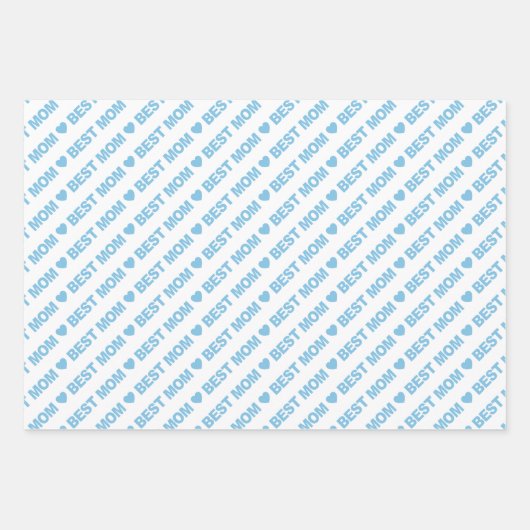 Beste mama Light Blue en White Inpakpapier Vel (Voorkant 2)