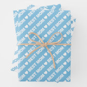 Beste mama Light Blue en White Inpakpapier Vel (In situ)