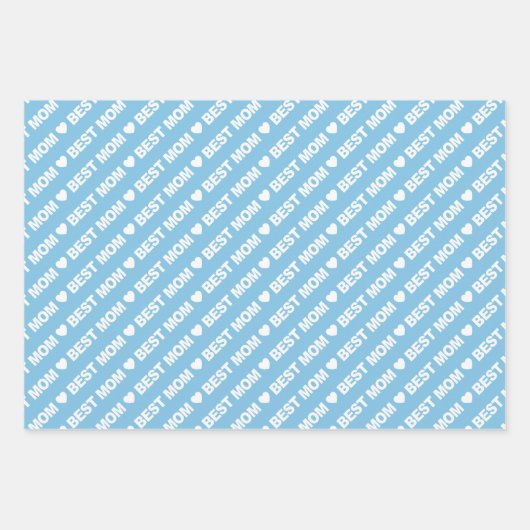 Beste mama Light Blue en White Inpakpapier Vel (Voorkant)