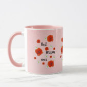 Beste mama - madeliefjes en klaprozen, op maat mok (Links)