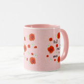 Beste mama - madeliefjes en klaprozen, op maat mok (Voorkant rechts)