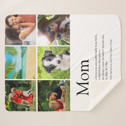 Beste mama, mama, mama, Definitie 6 Foto Collage Sherpa Deken (Voorkant (horizontaal))