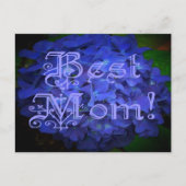 Beste mama met blauwe achtergrond briefkaart (Voorkant)