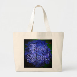 Beste mama met blauwe achtergrond grote tote bag