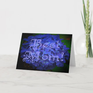 Beste mama met blauwe achtergrond kaart