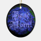 Beste mama met blauwe achtergrond keramisch ornament (Links)