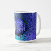 Beste mama met blauwe achtergrond koffiemok (Voorkant rechts)