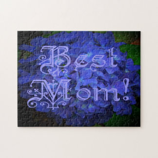 Beste mama met blauwe achtergrond legpuzzel