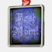 Beste mama met blauwe achtergrond metalen ornament (Links)